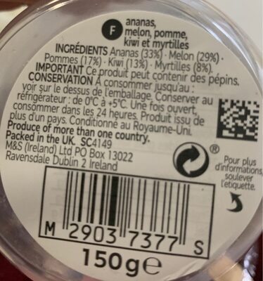 Salade de fruits front packaging