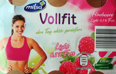 Milchmischerzeugnis mit 0,1 % Fett im Milch- anteil mit Himbeermark und Himbeersaft aus Himbeersaftkonzentrat, mit Vitamin B6 und Vitamin D.