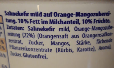 Sahne-Kefir auf Pflaume/Walnuss ingredients label
