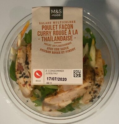 Salade poulet façon curry rouge à la thailandaise front packaging
