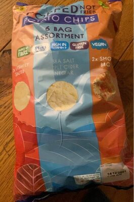 Popped potato chips lightly salted front packaging