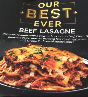 Beef lasagna front packaging