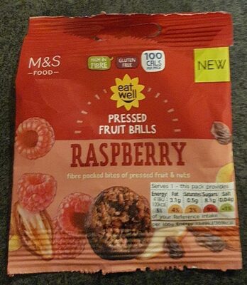 Pressed fruit balls raspberry