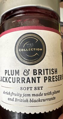 Plum & British Blackcurrant Preserve front packaging