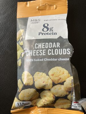 High protes -FOOD- 8g Protein CHEDDAR CHEESE CLOUD front packaging