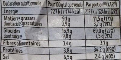 MAGGI Recette Facile Risotto Poulet Champignons 65g nutrition facts table
