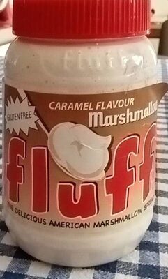 Caramel flavour marshmallow fluff front packaging