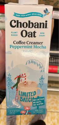 Oat Coffe Creamer Peppermint Mocha front packaging