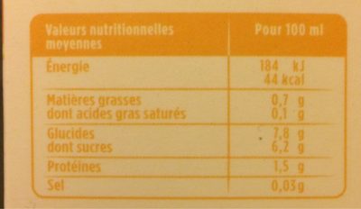 Les petits plaisirs soja nutrition facts table