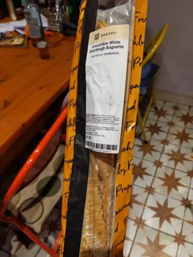 Sourdough baguette front packaging