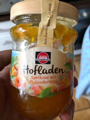 Hofladen Aprikose mit Holunderblüte