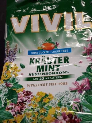 Husten Bonbons, Kräuter-mint front packaging