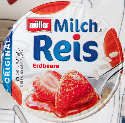 Müller Milch Reis Erdbeere