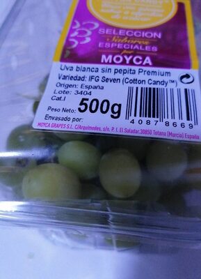 Uva blanca sin pepita Cotton Candy