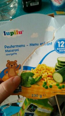 Peutermenu macaroni courgette