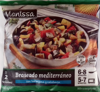 Braseado mediterráneo con berenjena y calabacín