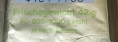 Frisch-Backhefe nutrition facts table