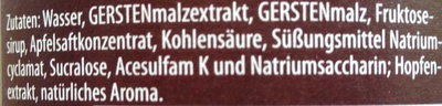 Flensburger Malz ingredients label