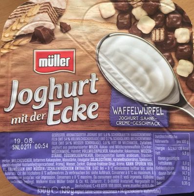 Joghurt mit der Ecke Waffelwürfel + Joghurt Sahne-Geschmack
