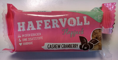 Hafervoll Flapjack Cashew Cranberry 42270508 Gebackener Müsliriegel  mit Cashewkernen und Cranberries