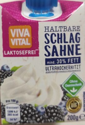 Haltbare Schlagsahne Laktosefrei