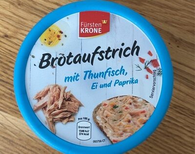 Brotaufstrich mit Thunfisch, Ei und Paprika front packaging