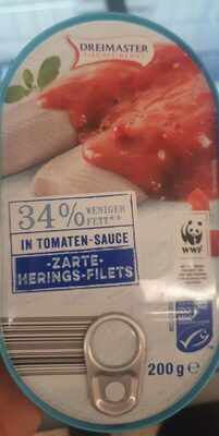 Heringsfilets - Tomatensauce, weniger fett front packaging