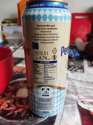 Perlenbacher Lagerbier Hell ingredients label