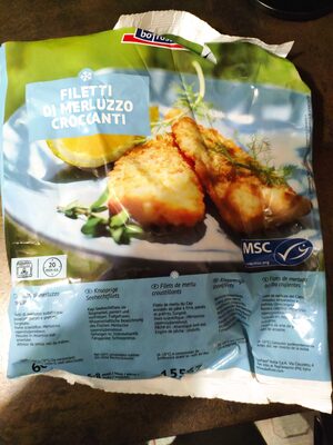 Filetti di merluzzo croccanti front packaging