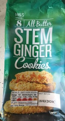 Stem ginger cookies front packaging