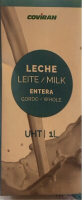 Leche entera front packaging