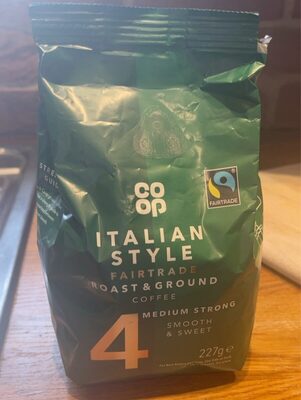 Italian Style Ground Coffee front packaging