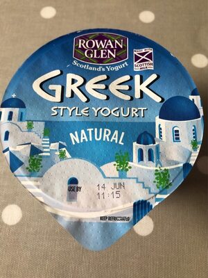 Greek style yogurt front packaging