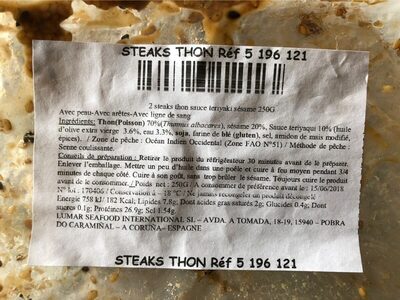 Steaks thon sauce teriyaki sesame