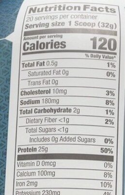 Dymatize nutrition facts table