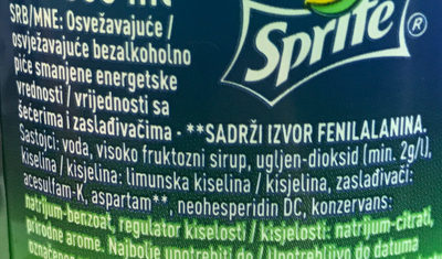 sprite 500ml ingredients label