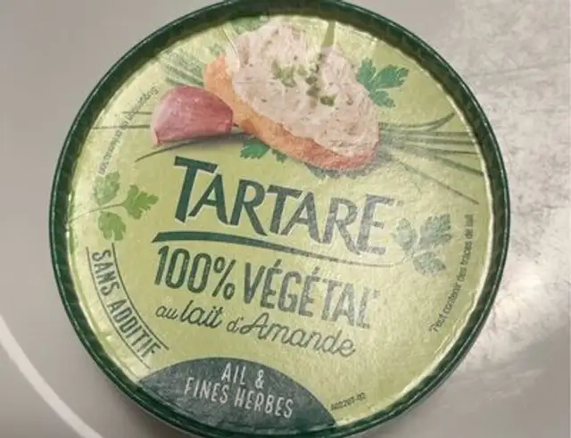 Tartare 100% végétal front packaging