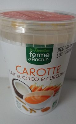Soupe carotte lait de coco et curcuma