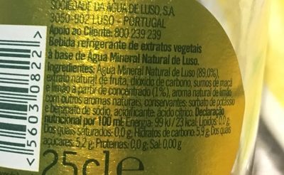 Luso com gás lemaõ ingredients label
