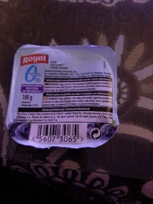 Gelatina Mirtilo ingredients label