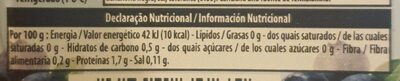 Gelatina Mirtilo nutrition facts table