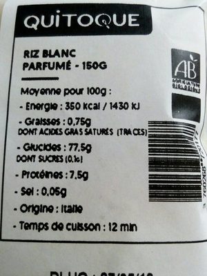 Riz blanc parfumé