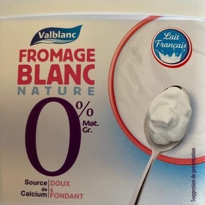 Val blanc - Fromage blanc nature. 0%