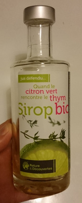 Sirop bio jus défendu... Quand le citron vert rencontre le thym