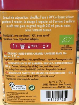 Thé noir bio caramel beurre salé