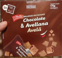 Minis rellenos de chocolate y avellanas