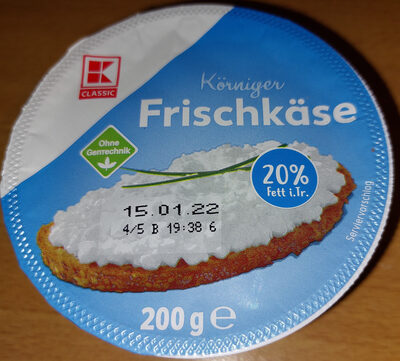 Körniger Frischkäse 20 % Fett i.Tr.