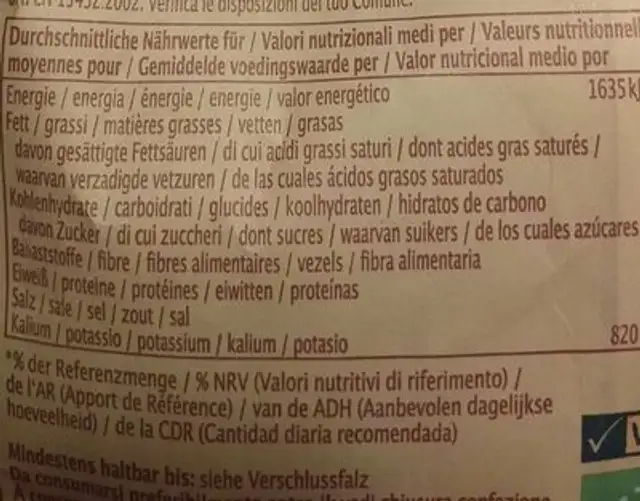 Sucre de fleur de cocotier nutrition facts table