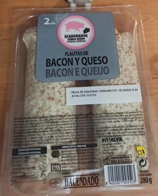 Flautas de bacon y queso