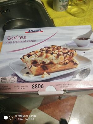Gofres con crema al cacao
